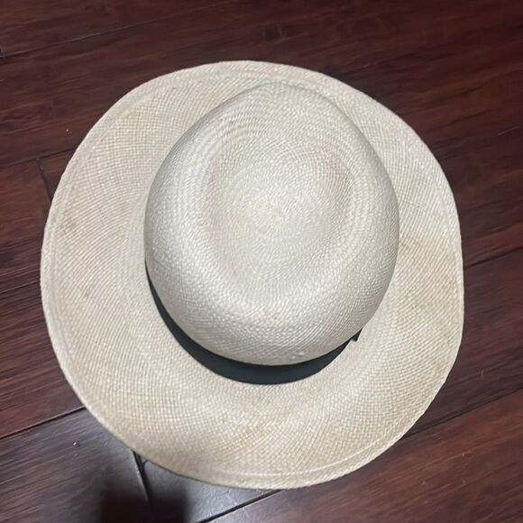 Cream Hat with Black Trim - Like New Fedora Hat - Excellent Condition